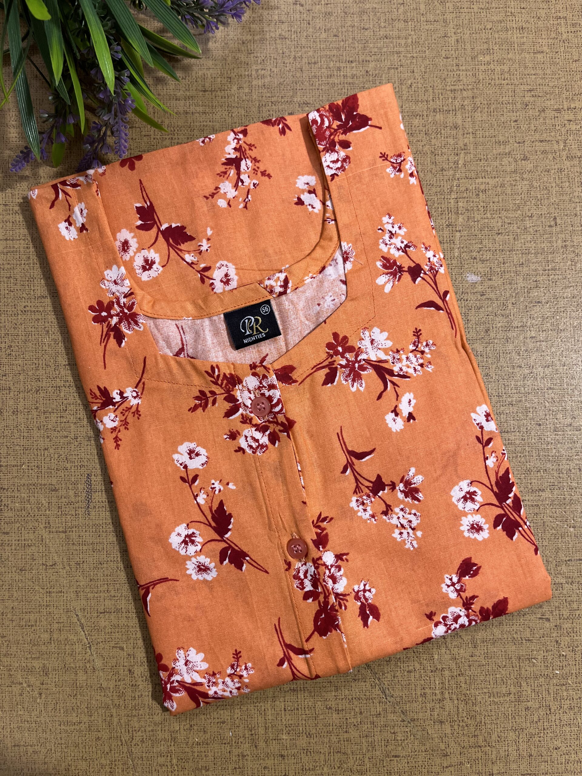 Full Button Open Cotton Nighty PR Nighties